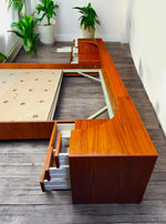 REFINISHED Danish MCM Floating Teak Bed  Queen & Dresser by Komfort 8