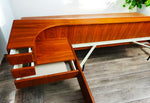 REFINISHED Danish MCM Floating Teak Bed  Queen & Dresser by Komfort 9