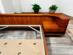 REFINISHED Danish MCM Floating Teak Bed  Queen & Dresser by Komfort 10