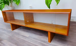 REFINISHED Mid Century Modern Teak Bookcase Display Console 5 ft Low 7