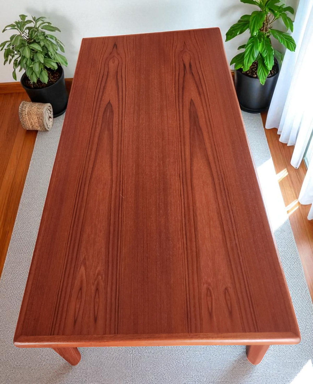 REFINISHED Danish Mid Century Modern Teak Coffee Table Large by Furbo 52