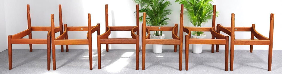 Danish MCM Teak Table by P.Hvidt & O.Mölgaard-Nielsen & 6 chairs by Finn Juhl for France & Søn