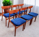 6 RESTORED REUPHOLSTERED Danish MCM Teak Chairs by Schønning & Elgaard 1