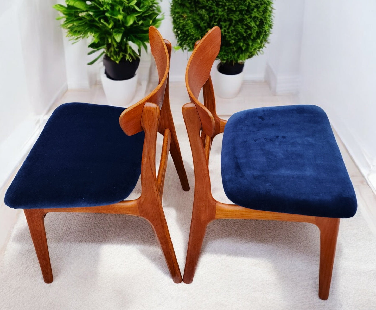 6 RESTORED REUPHOLSTERED Danish MCM Teak Chairs by Schønning & Elgaard
