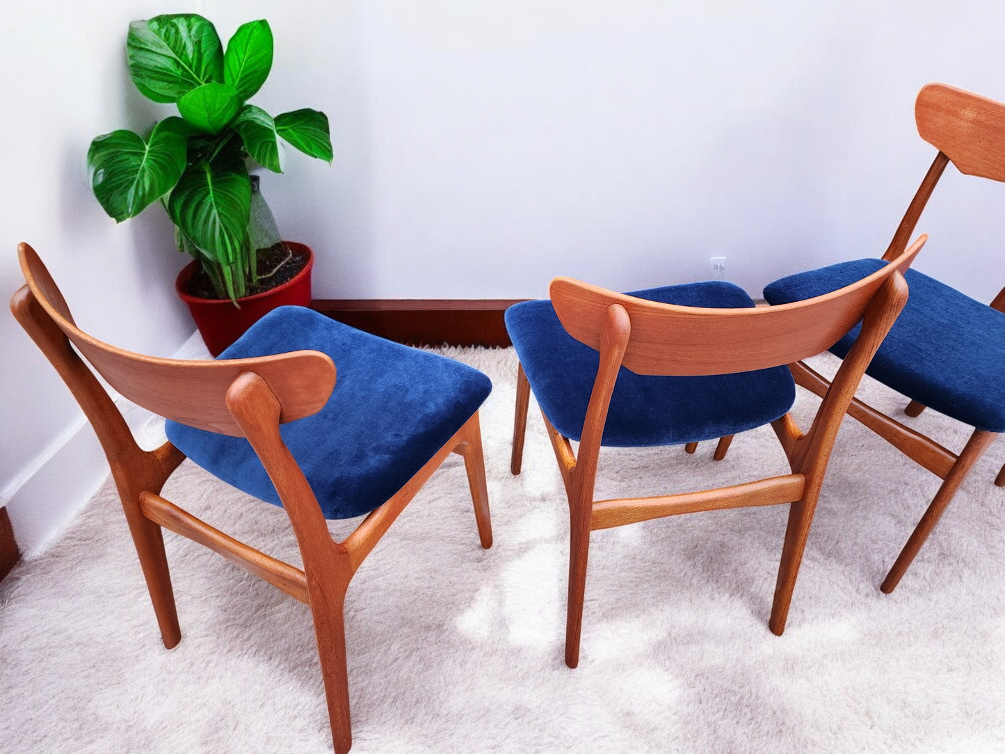 6 RESTORED REUPHOLSTERED Danish MCM Teak Chairs by Schønning & Elgaard
