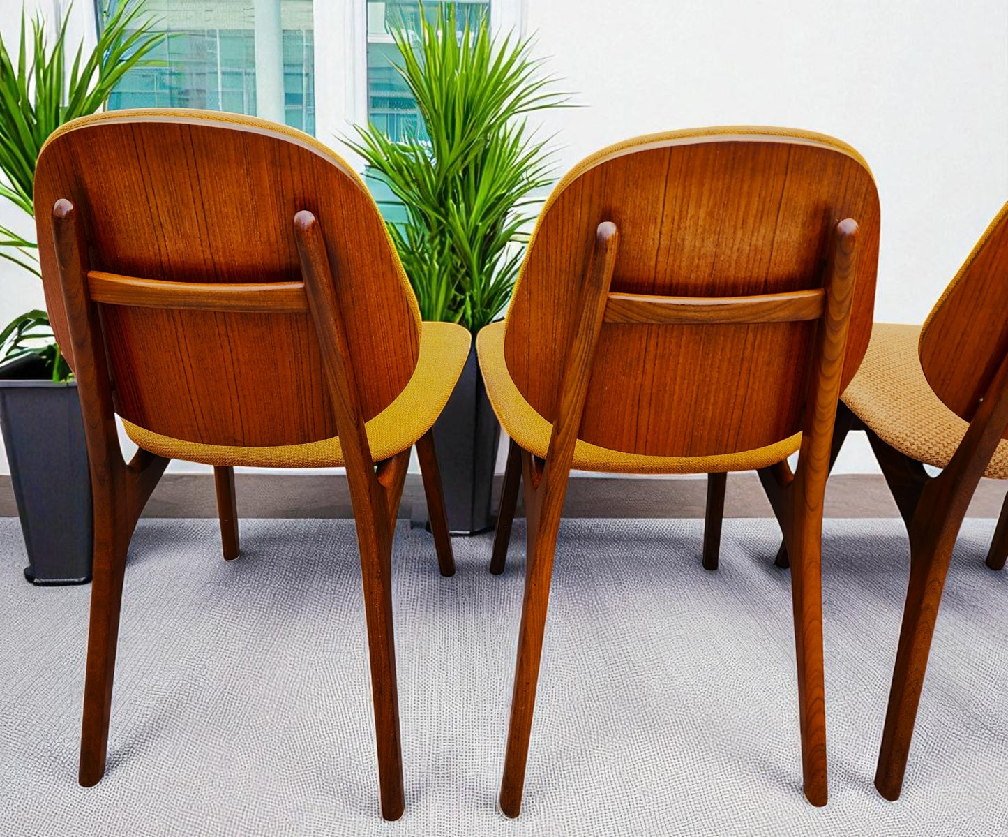 6 RESTORED Danish MCM Teak Shield Back Chairs by A. H. Olsen, will be REUPHOLSTERED