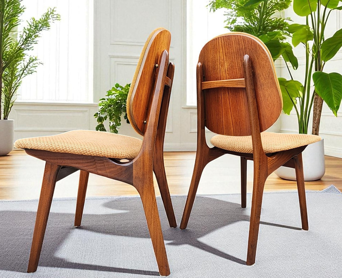 6 RESTORED Danish MCM Teak Shield Back Chairs by A. H. Olsen, will be REUPHOLSTERED