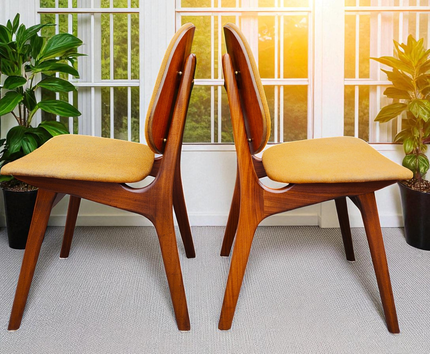 6 RESTORED Danish MCM Teak Shield Back Chairs by A. H. Olsen, will be REUPHOLSTERED