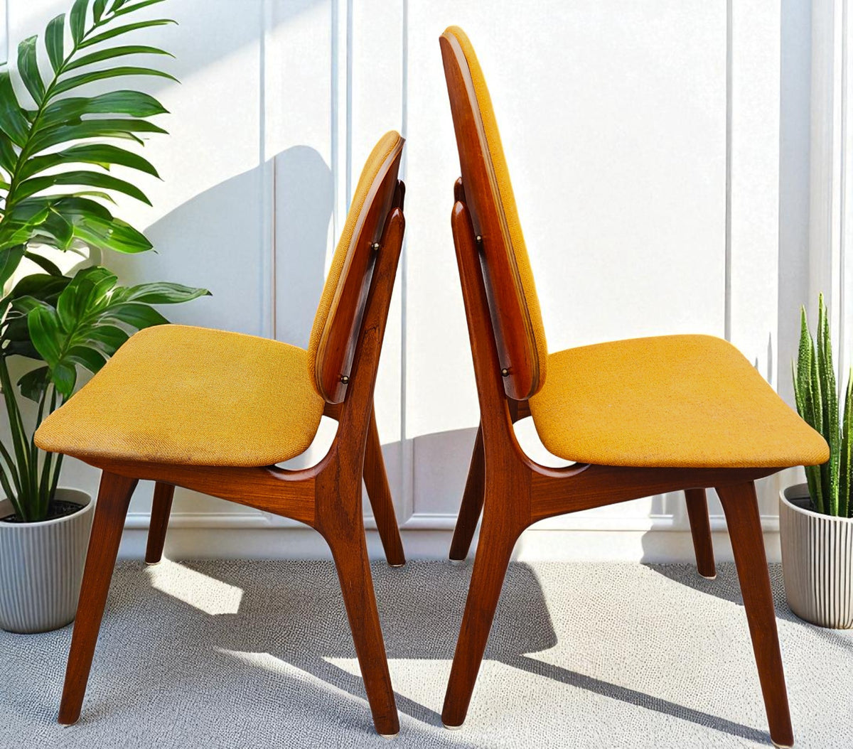 6 RESTORED Danish MCM Teak Shield Back Chairs by A. H. Olsen, will be REUPHOLSTERED