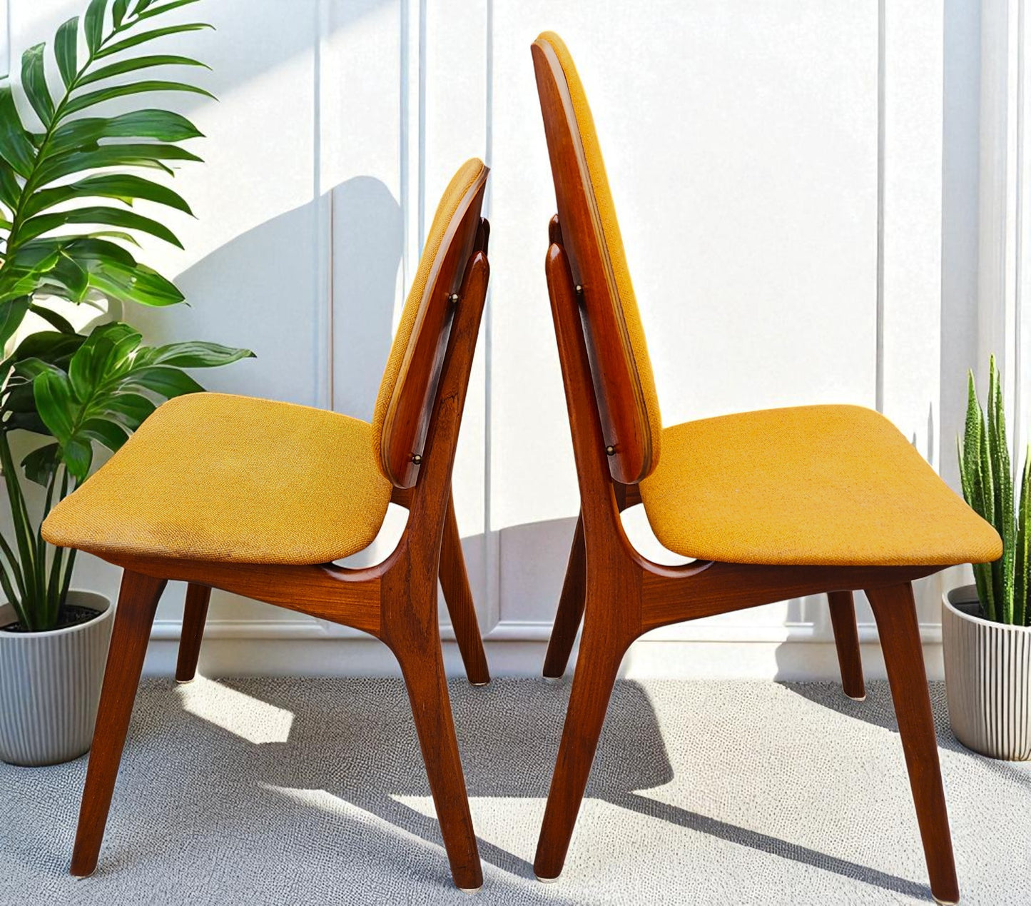 6 RESTORED Danish MCM Teak Shield Back Chairs by A. H. Olsen, will be REUPHOLSTERED
