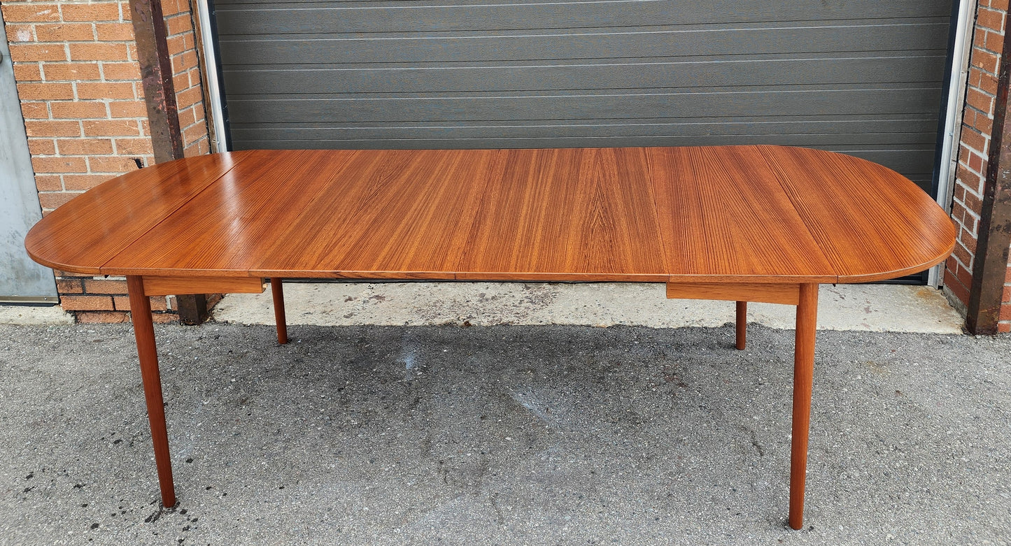 REFINISHED Danish MCM Teak Table w 4 Leaves  by S.A. Madsen 19.75"- 98.5"