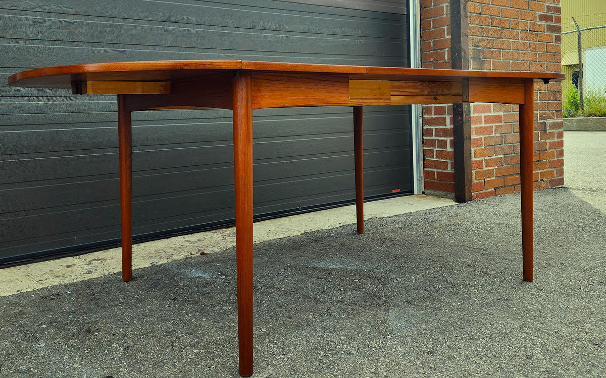 REFINISHED Danish MCM Teak Table w 4 Leaves  by S.A. Madsen 19.75