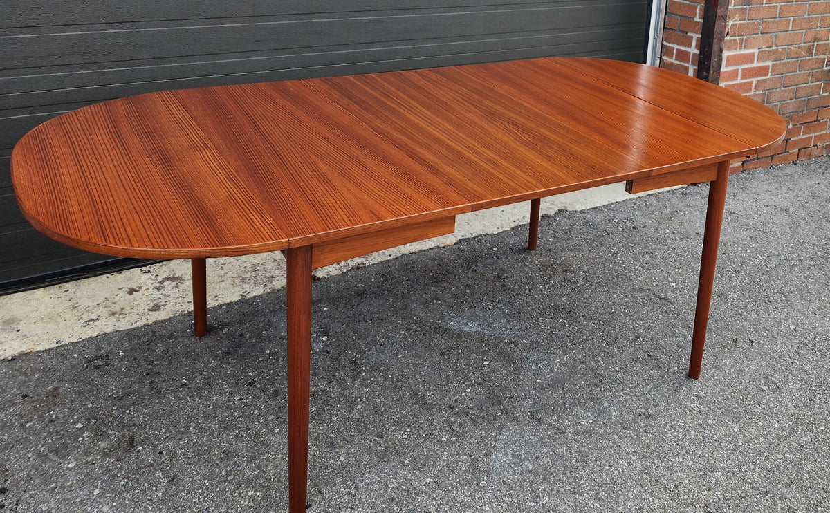 REFINISHED Danish MCM Teak Table w 4 Leaves  by S.A. Madsen 19.75