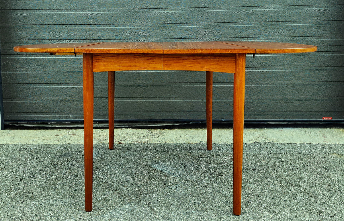 REFINISHED Danish MCM Teak Table w 4 Leaves  by S.A. Madsen 19.75