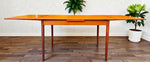 REFINISHED Danish Mid Century Modern Teak Draw Leaf Table 48