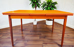 REFINISHED Danish Mid Century Modern Teak Draw Leaf Table 48