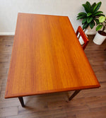 REFINISHED Danish Mid Century Modern Teak Draw Leaf Table 48