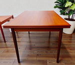 REFINISHED Danish Mid Century Modern Teak Draw Leaf Table 48