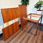 REFINISHED Danish Mid Century Modern Teak Draw Leaf Table 48