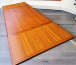 REFINISHED Danish Mid Century Modern Teak Draw Leaf Table 53.5
