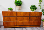 REFINISHED Danish MCM Floating Teak Bed  Queen & Dresser by Komfort 13