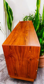 REFINISHED Danish MCM Floating Teak Bed  Queen & Dresser by Komfort 15