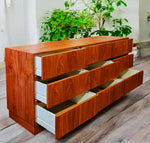 REFINISHED Danish MCM Floating Teak Bed  Queen & Dresser by Komfort 19