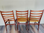 6 REFINISHED Danish MCM Teak Ladder-Back Chairs will be REUPHOLSTERED 2