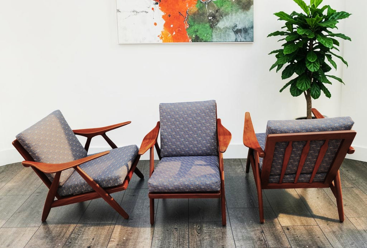 RESTORED Danish MCM Teak Lounge Chairs by Arne Hovmand-Olsen for Mogen Kold (3 available)