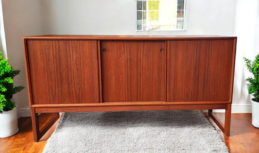 REFINISHED Danish MCM Teak Credenza by Axel Christiansen for ACO 59"