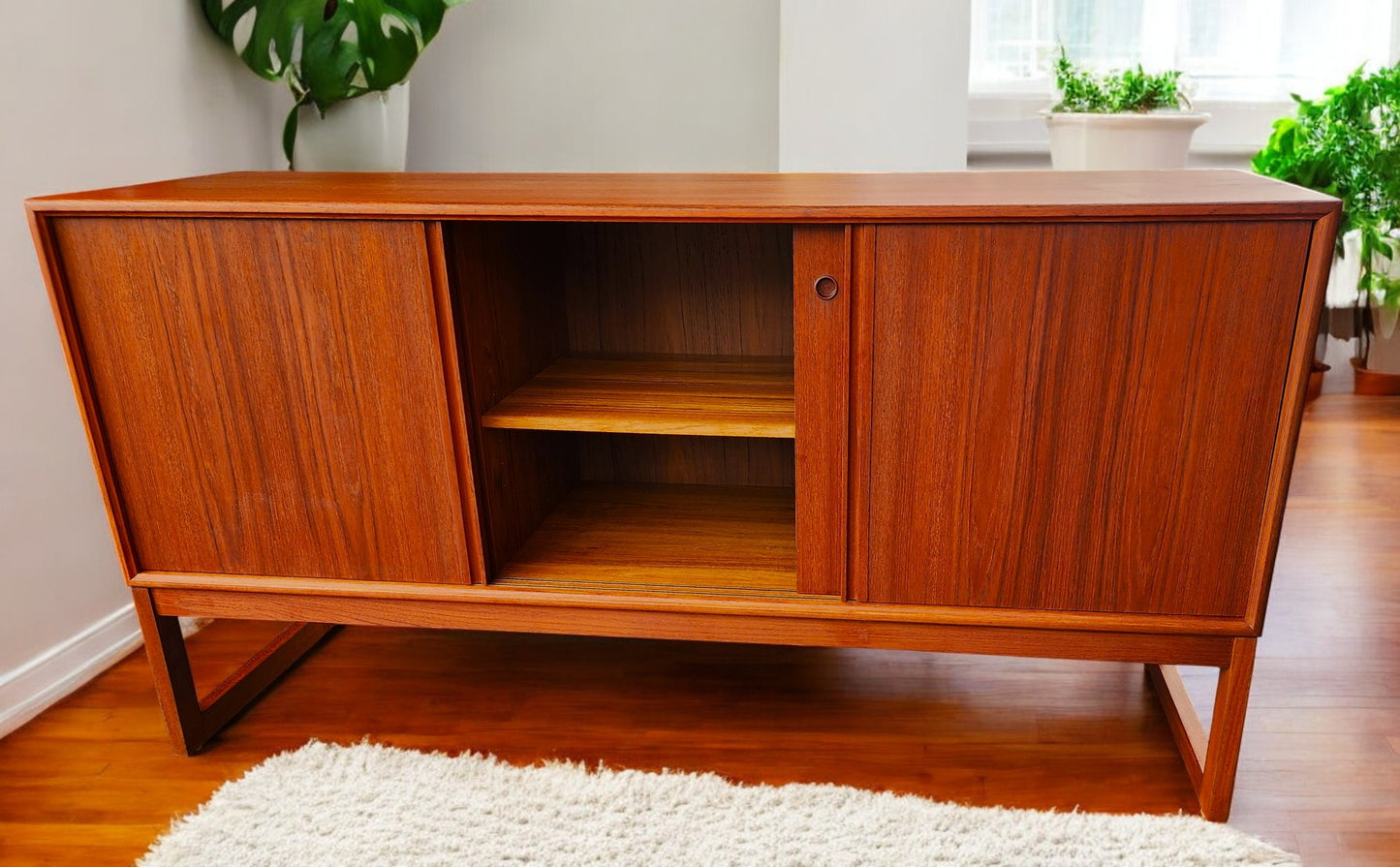 REFINISHED Danish MCM Teak Credenza by Axel Christiansen for ACO 59"