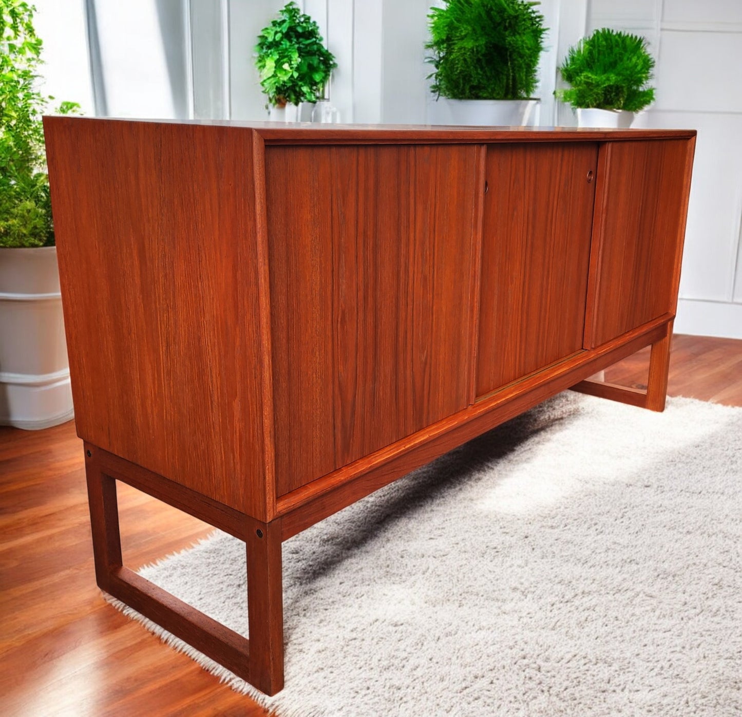 REFINISHED Danish MCM Teak Credenza by Axel Christiansen for ACO 59"