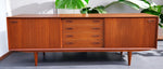REFINISHED Danish Mid Century Modern Teak Sideboard by Clausen & Son w Finished Back  82