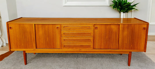 Danish Mid Century Modern Teak Sideboard by Johannes Andersen 94"