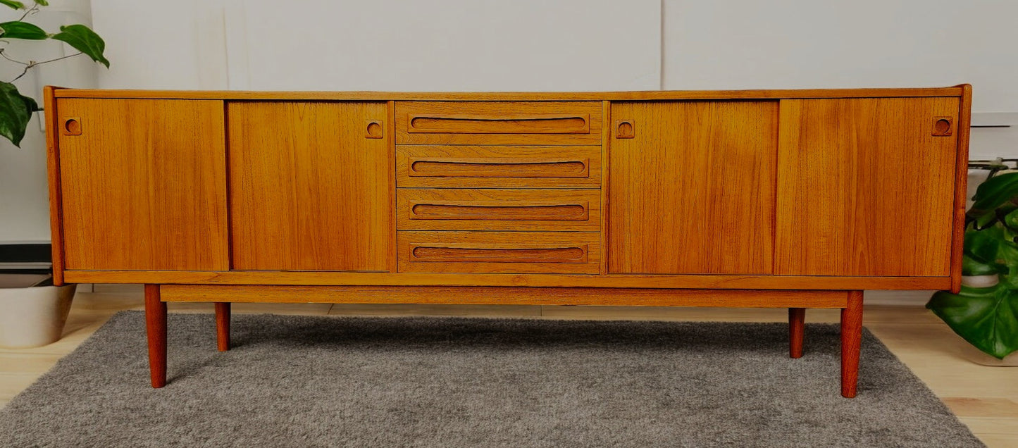Danish Mid Century Modern Teak Sideboard by Johannes Andersen 94"
