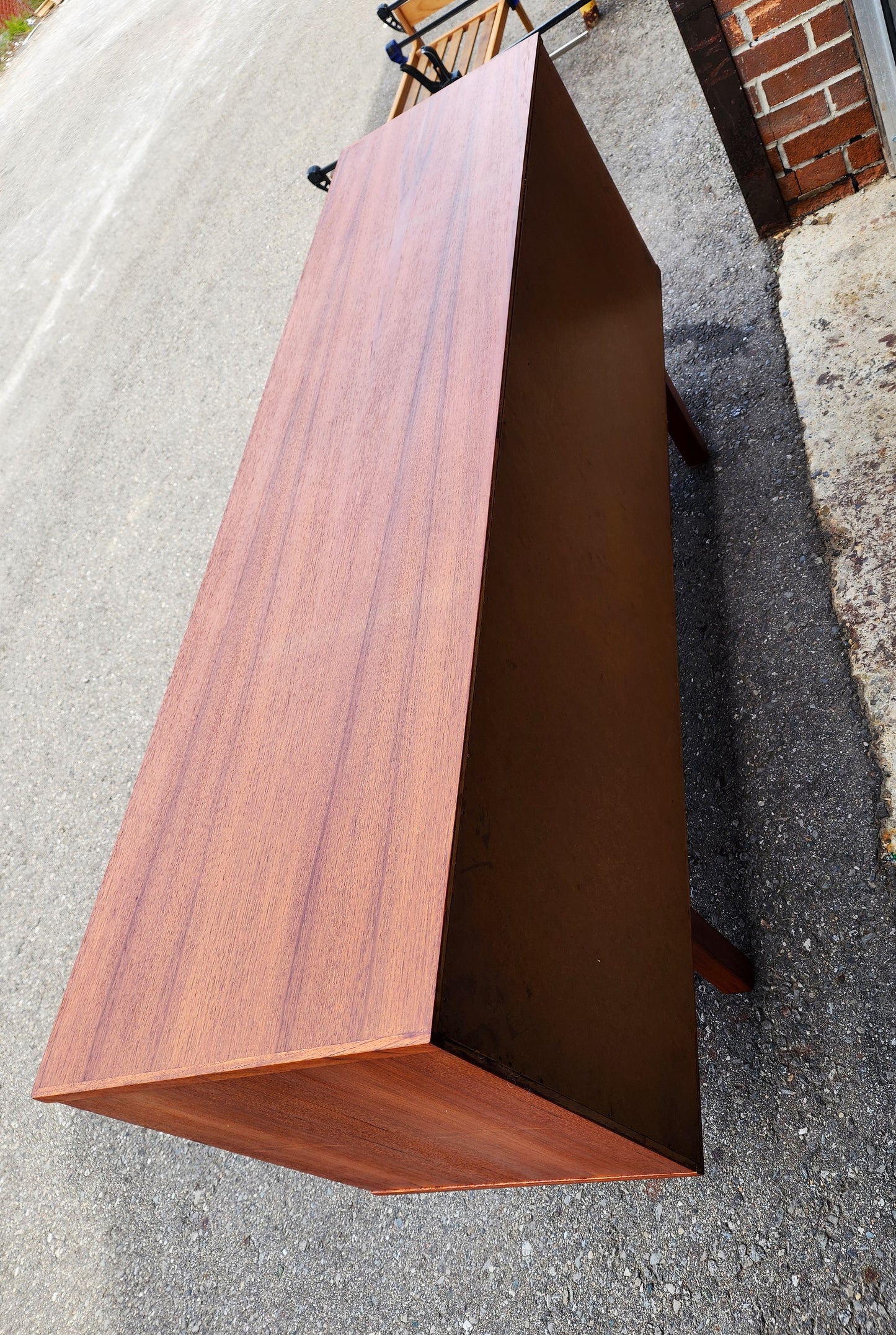REFINISHED Danish Mid Century Modern Teak Tambour Credenza 65" by Svend Aage Larsen