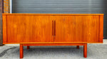 On Hold***REFINISHED Danish Mid Century Modern Teak Tambour Credenza 65