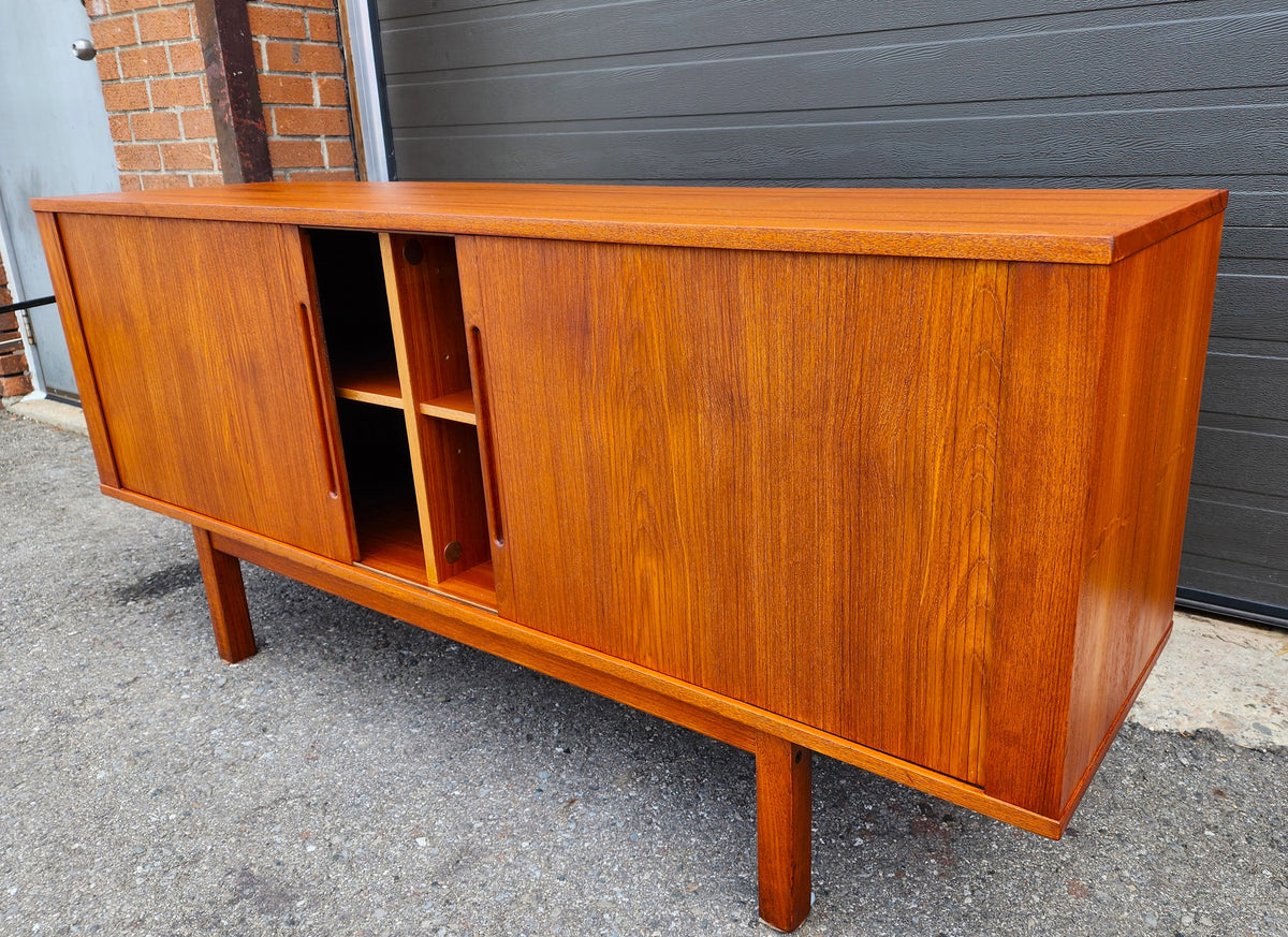On Hold***REFINISHED Danish Mid Century Modern Teak Tambour Credenza 65