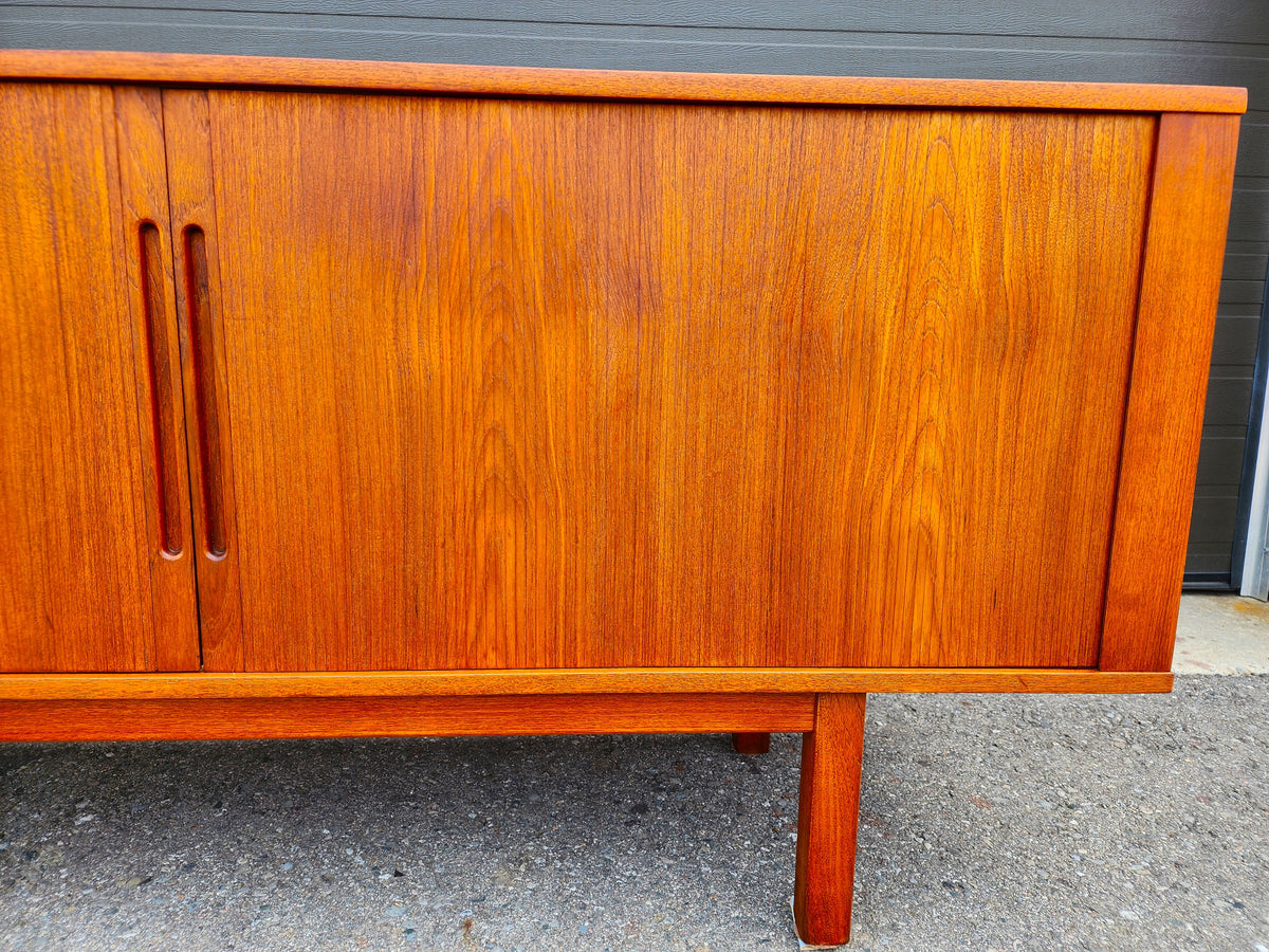 On Hold***REFINISHED Danish Mid Century Modern Teak Tambour Credenza 65