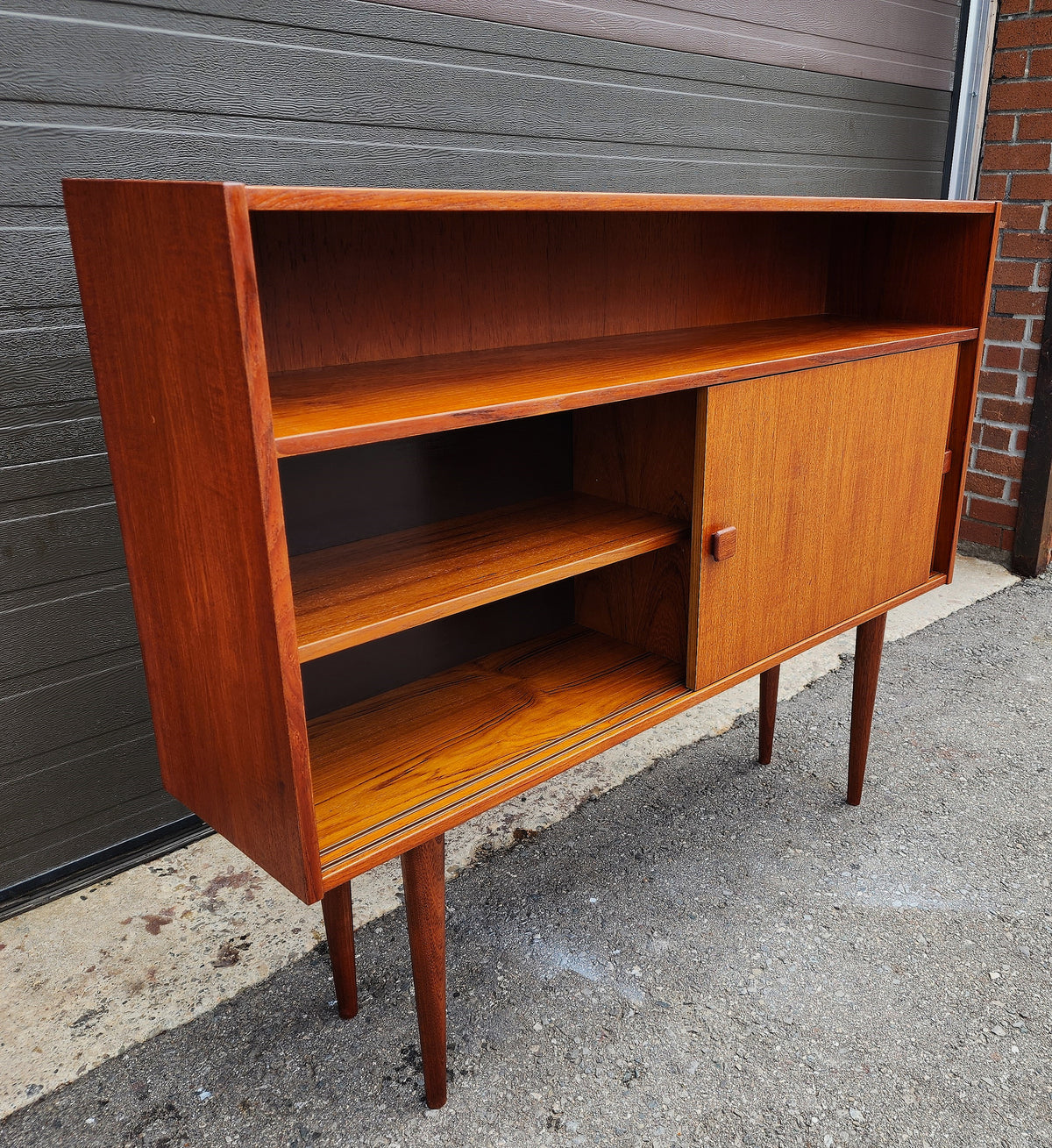 REFINISHED Danish Mid Century Modern Teak Cabinet Narrow 48