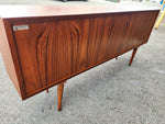 REFINISHED Danish MCM Teak Display by Faarup w Finished Back 59