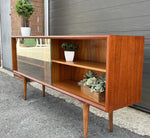 REFINISHED Danish MCM Teak Display by Faarup w Finished Back 59