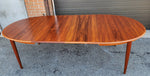 REFINISHED Danish Mid Century Modern Teak Table Oval w 2 leaves 59