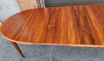 REFINISHED Danish Mid Century Modern Teak Table Oval w 2 leaves 59