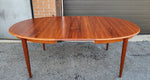REFINISHED Danish Mid Century Modern Teak Table Oval w 2 leaves 59