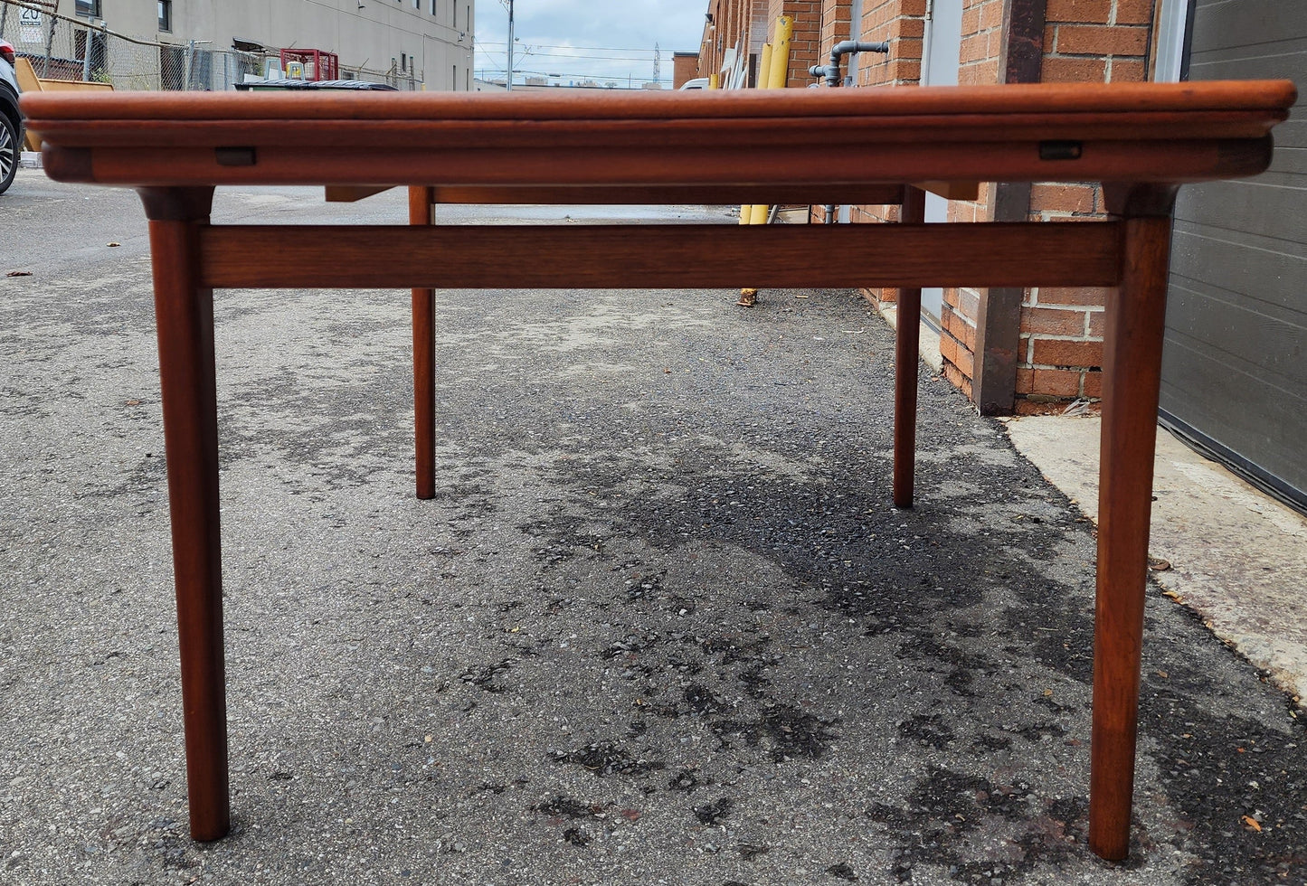 REFINISHED Danish MCM Teak Dining Table w 2 Leaves by Niels O. Moller, 63" - 102"