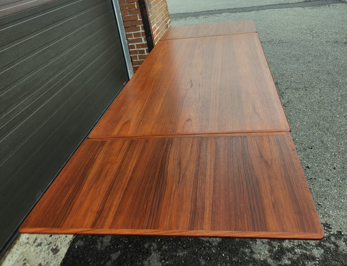 REFINISHED Danish MCM Teak Dining Table w 2 Leaves by Niels O. Moller, 63