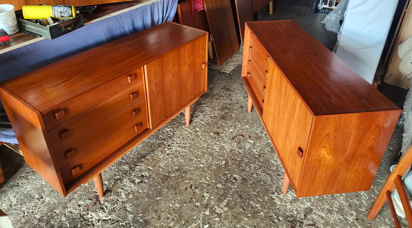 REFINISHED Danish Mid Century Modern Teak Cabinet by Domino 48" (2 available)