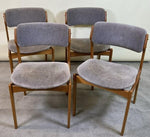6 RESTORED will be REUPHOLSTERED Danish MCM teak chairs by Erik Buch #49 12
