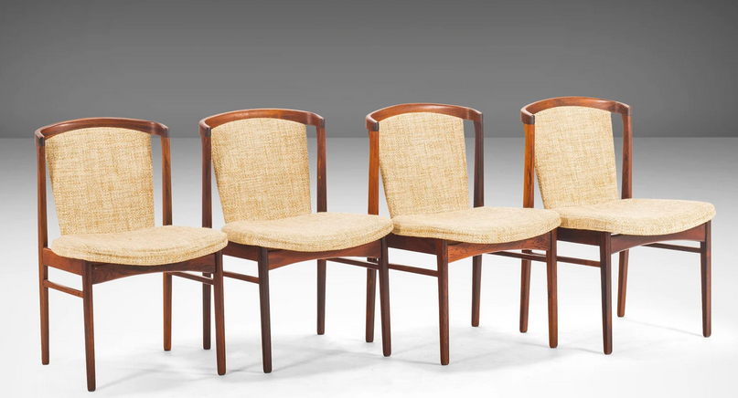 Choose Fabric***8 RESTORED Danish MCM Rosewood Chairs by Erik Buch